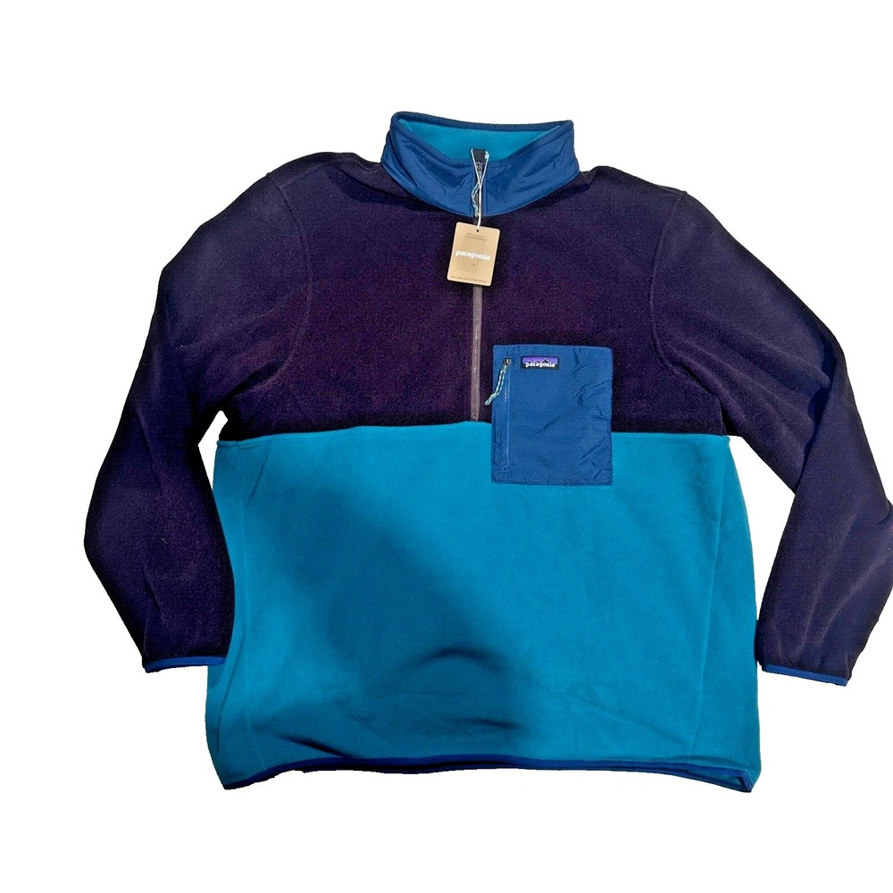 Patagonia Microdini 1/2 Zip Fleece Pullover Men's XXL Belay Blue NEW